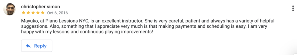 review piano lessons nyc